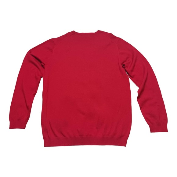 Pronto Uomo Sweater Mens 2XLT Red Extra Fine Merino Wool Long Sleeve Crew Neck - Picture 2 of 8